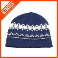 Cheap jacquard custom winter acrylic funny knitted beanie hat